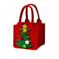 thumbnail image 2 of Reusable Felt Christmas Gift Bag - 5 Styles (Santa/Elk/Snowman), 3.74in Square, Christmas Eve Apple/Candy Packaging with Handle, Transparent Panel Holiday Decor, 2 of 6