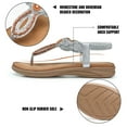 thumbnail image 3 of SHIBEVER Womens Summer Flats Sandals Casual Bohemia Beach Shoes Dress Ankle Elastic Strap Sandals Silver 7, 3 of 7