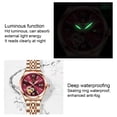 thumbnail image 5 of Women Watch Waterproof Luminous Stainless Strap,Round Calendar Display Fashion Wristwatch, 5 of 5
