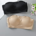 thumbnail image 4 of UoCefik Strapless Bras for Women Bandeau Bralette Seamless Wireless Strapless Bra Padded Tube Top Camel 34, 4 of 5
