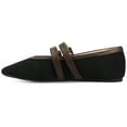 thumbnail image 3 of Journee Florene Almond Toe Mary Jane Buckle Detail Comfort Casual Flats, 3 of 11