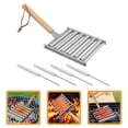 thumbnail image 2 of 1 Ensemble de Rouleau à Hot-Dog pour Grill en Acier Inoxydable Rouleau à Saucisses avec Poignée en Bois Barbecue Grill, 2 of 8