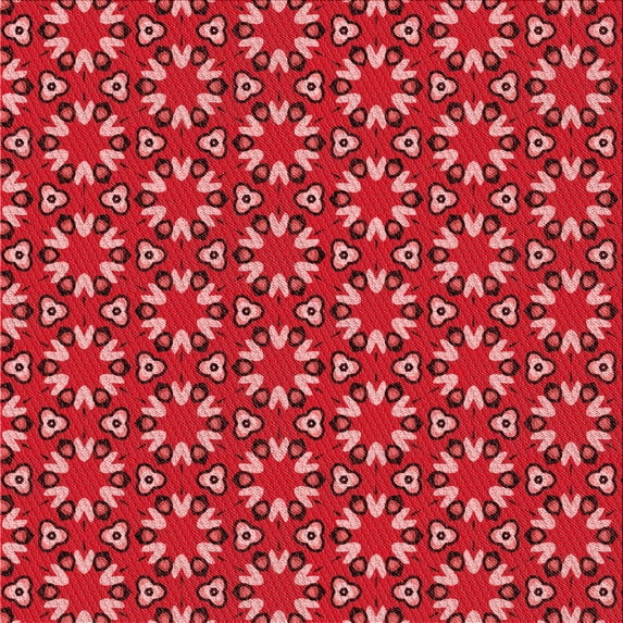 Ahgly Company Indoor Square Patterned Valentine Red Area Rugs, 7' Square