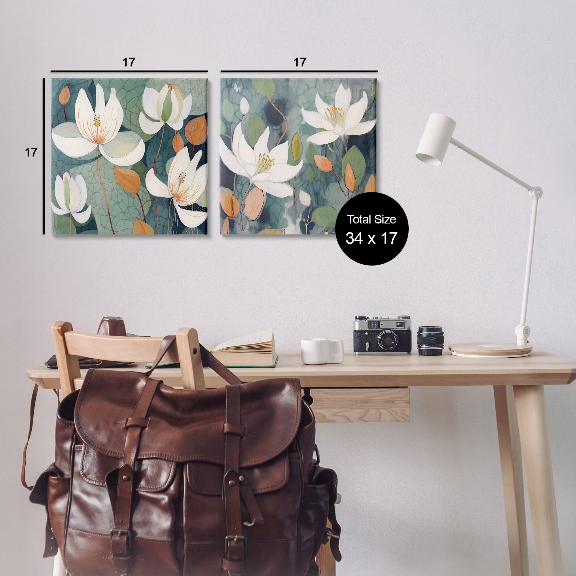 Stupell Industries Patterned Iris Blooms Botanical & Floral Painting Gallery Wrapped Canvas Art Print Wall Art, 17 x 17, Set of 2