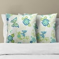 thumbnail image 3 of Blue Green Butterfly Pillow Cover 18x18 Inch Green Floral Decorative Pillow Cases Colorful Flower Outdoor Accent Throw Pillows for Home Bedroom Living Room Sofa Square Cushion Cover, Set of 2, 3 of 6