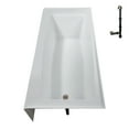thumbnail image 6 of Streamline NAL-5500-BNK 60 in. x 30 in. Acrylic Right-Hand Drain Alcove Bathtub in Glossy White With External Drain in Brushed Nickel, 6 of 10