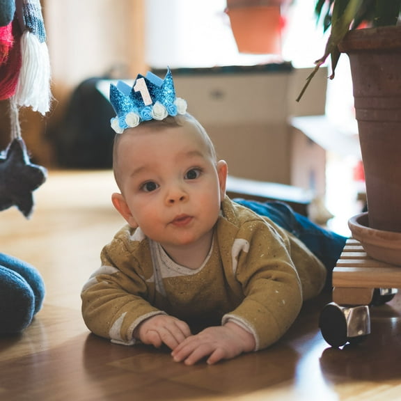 LEORX Kids Birthday Hats Birthday Crown Hat Blue 1 Set