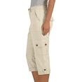thumbnail image 3 of Dwellite Cargo Pants For Women 2026 Summer Casual High Waisted Button Loose Travel Hiking Comfy Capri Cropped Pants With Pockets Khaki M, 3 of 8