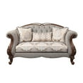 thumbnail image 2 of Bowery Hill Contemporary Fabric/Wood Loveseat with 3 Pillows in Gray, 2 of 4