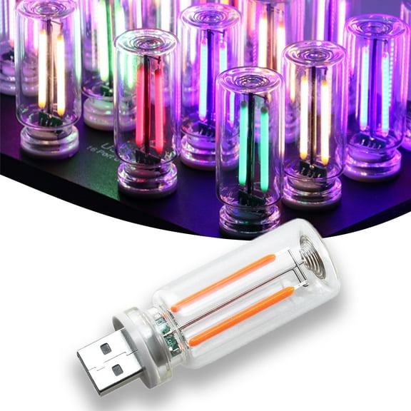YUNOVA Touch Control USB Night Light, 7-Color Stepless Dimming Retro Mini Lamp, Portable Mood Lighting for Car/Bedroom/Camping Decor, Compatible with USB Ports