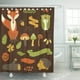 thumbnail image 1 of ABPHQTO Cortina de ducha verde con flores y cintas de animales del bosque del bosque de otoño rojo 152x180 cm ABPHQTO PKNMT60x72Shower-5306, 1 of 2