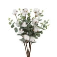 thumbnail image 4 of 1 Cotton 4 1Pcs for Leaves Heads Cotton Leaves Home Cotton Bouquet Farmh Cotton Stems Artificial Flowers, 4 of 7