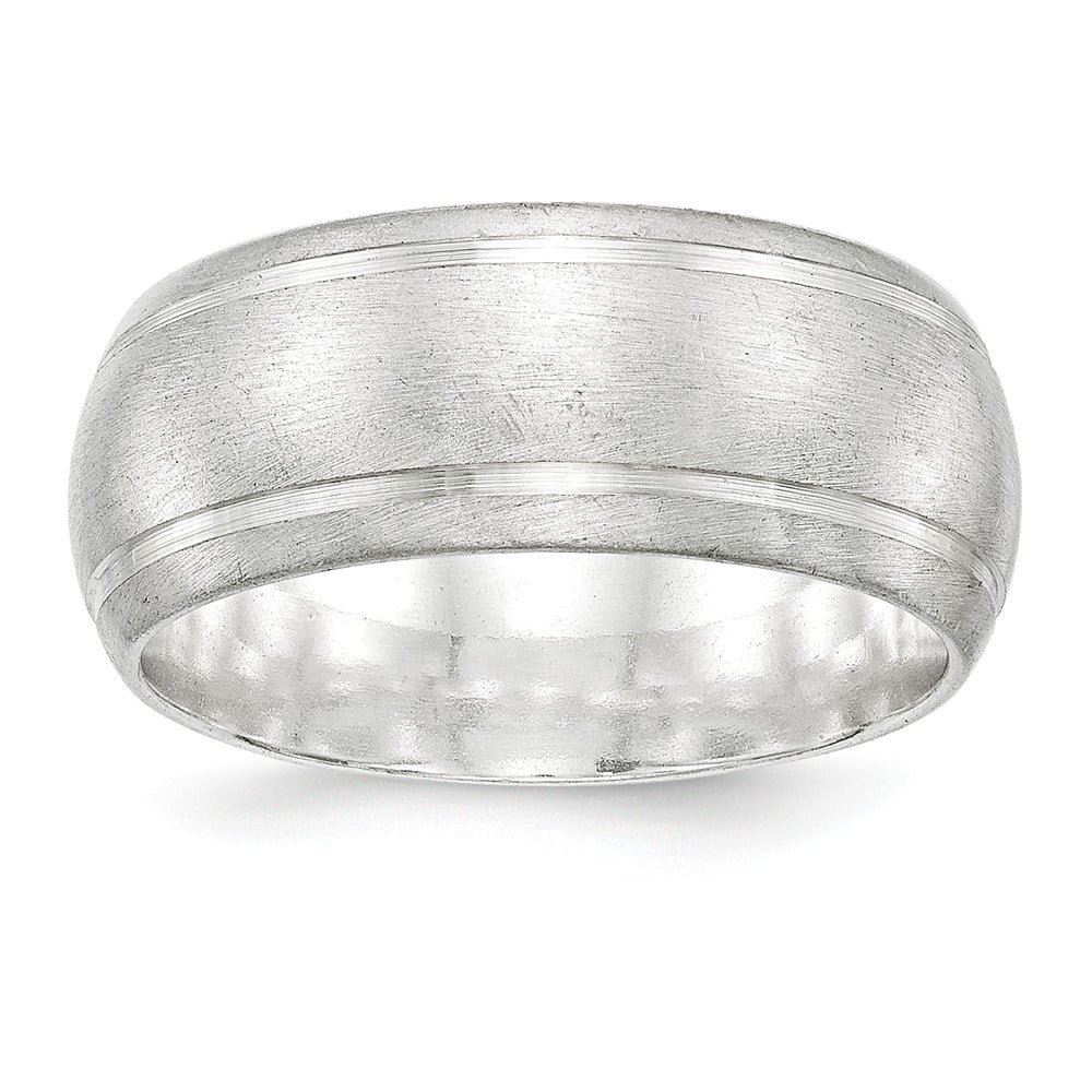 Best Quality Free Gift Box Sterling Silver 7mm Satin Finish Band 