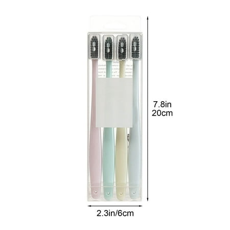 Toothbrush Set 4-Pack Soft Bristle Toothbrush Set | Slim Head Eco-Friendly Family Pack | Hygienic Individual Covers Soft Bristle Toothbrush