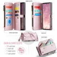 thumbnail image 4 of TECH CIRCLE for Samsung Galaxy S25 Ultra Case, Women men Multi-Function Wallet Case with Stand RFID Blocking Featuring Magnetic Closure Zipper S Pen Holder includes Shoulder Strap Wrist Strap,Pink, 4 of 7
