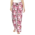 thumbnail image 2 of Goofa Rose Rabbit Printed Soft Pajama Pants for Women, Wide Leg Comfy Casual Lounge Yoga Pants-Medium, 2 of 9