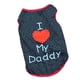 thumbnail image 1 of KAKOWELY Vestido camisero para perro "Amo a mi papá" Ropa para mascotas para niño y niña - Talla XS, 1 of 3