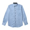 thumbnail image 3 of Fashion Men‘s Formal Long Sleeve Shirt Solid Color Button Up Business Work Dress Top, 3 of 6