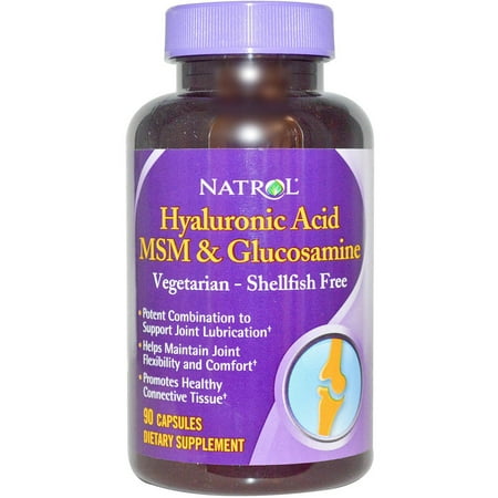 Natrol Veg acide hyaluronique MSM / Glucosamine Capsules, 90 CT