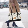 thumbnail image 4 of FORMRS Canvas Laptop Tote Bag for Women with 15.6" Computer Compartments Shoulder Handbag, Halloween Happy Ghosts, 4 of 7
