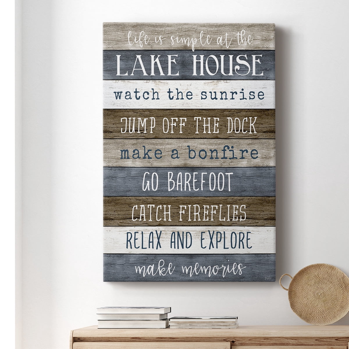 Simple Lake Rules Premium Gallery Wrapped Canvas - Ready to Hang