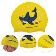 thumbnail image 3 of Unique Bargains 1 Pc Silicone Waterproof Cartoon Shark Swim Cap Yellow Blue, 3 of 6
