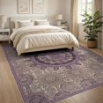 thumbnail image 3 of ODIKA Boho Geometric Border Abstract Swirl Ombre Gradient Bordered Purple Flowing Foldable Easy Care for King Size Bedroom, Master Suite, Under Bed, 3 of 7