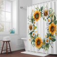 thumbnail image 5 of White Yellow Sunflower Fabric Shower Curtain Watercolor Wreath Washable Shower Curtains for Bathroom, Waterproof Bath Curtain with Hooks Home Decor 36x72in, 5 of 8