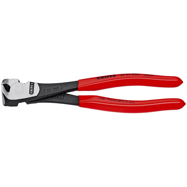 KNIPEX 67 01 140 SB Pinzas para cortar frontalmente extra fuerte recubierto de plástico acabado pavonado 140 mm