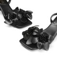 thumbnail image 2 of Zapatos de Tacón Bajo con Punta Cuadrada y Tira Trasera con Flor para Mujer DREAM PAIRS, 2 of 6