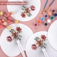 thumbnail image 4 of Abanicos de papel Aodaer para bodas, 100 unidades, redondos, blancos, con mango de plástico, 4 of 7