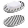 thumbnail image 1 of Jabonera de silicona: bandeja organizadora ecológica, fácil de limpiar, para baño y fregadero de cocina, juego de 2, 1 of 5