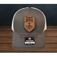 thumbnail image 2 of Christian Men’s Hat – Custom Leather Patch Hat – Man of God - Rooted - Richardson 112 – Faith Apparel - Scripture - Bible Verse - Men's Gift, 2 of 5