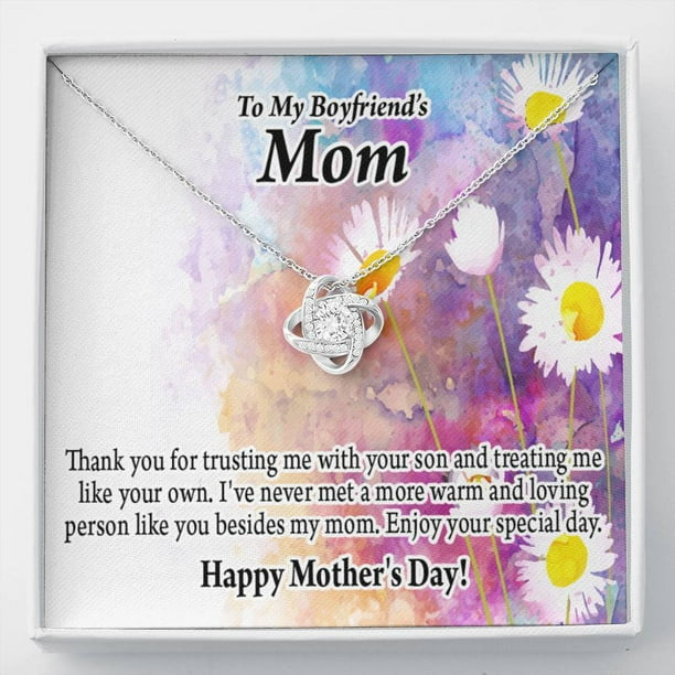 Mothers Day Message To Boyfriends Mom Boyfriends Mom Necklace To My Boyfriend's Mom Love Knot Pendant Pendant  Message Card - Walmart.com