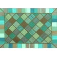 thumbnail image 1 of Ahgly Company Machine Washable Indoor Rectangle Southwestern Turquoise Blue Country Area Rugs, 7' x 9', 1 of 4