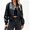 Black, variant on Womens Faux Leather Bomber Jackets Baseball Collar Zip Up Cropped Biker Coat with Pockets