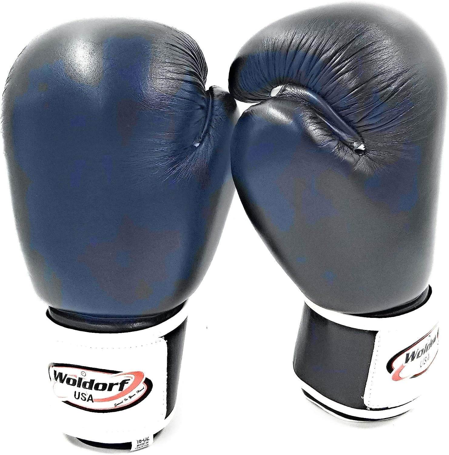 Woldorf Pro Aerobic Style Boxing Gloves in Black 16oz Sparring, Grappling, Kickboxing, Fighting Gloves, Muay Thai Training Gloves, Heavy Bag Punching Gloves