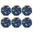 thumbnail image 2 of Balery 6 Pcs Dinosaursleather Coasters Set, Drink Table Cup Coasters For Living Room Kitchen Coffee Decor, 2 of 9