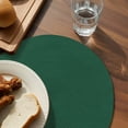 thumbnail image 3 of Pure Olive Green Round 13 Inch Placemats Set of 2, Simple Solid Color HeatResistant Non Slip Place Mats for Dining Table, Wipeable Braided Kitchen Table Mats for Housewarming, 3 of 9