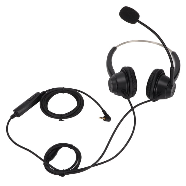 Auriculares de Negocios, Auriculares telefónicos de 2,5 mm Auriculares binaurales para Centro de Llamadas Auriculares telefónicos con Cable Eficiencia óptima