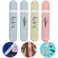thumbnail image 4 of Travel Toothbrush Cup Toothpaste Container Case Toothbrush Organizer Toothbrush Toothpaste Holder Portable Storage Cup Tooth Mug for Business Trips Travel Home 4Pcs, 4 of 8