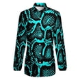 thumbnail image 4 of Blue Snake pattern Blouse Long-Sleeve Python Print Vintage Blouses Female Classic Oversize Shirt Graphic Tops Birthday Gift, 4 of 7