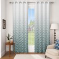 thumbnail image 5 of Nanqianyi Ombre Teal Damask Grommet Curtains,Thermal Light Blocking Vintage Floral Window Drapes,Set of 2,42x84 Inch, 5 of 6