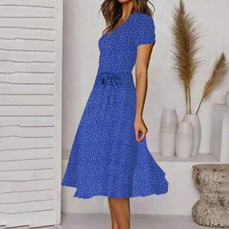 QUYUON Womens Beach Dresses Summer Casual V-Neck Short QUYUON Womens Beach Dresses Summer Casual V-Neck Short