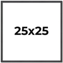 25x25 Rustic Brown Real Wood Picture Frame Width 0.75 inches | Interior Frame Depth 0.5 inches |