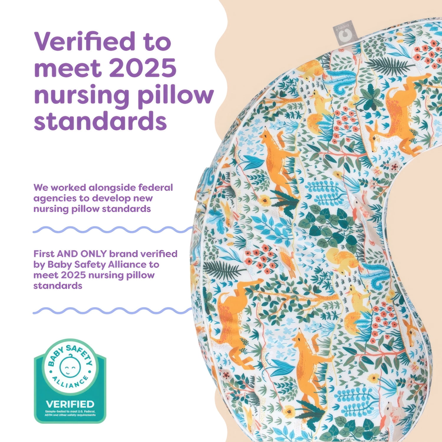 Boppy Uplift Nursing Pillow - Wedge Bottle & Breastfeeding Pillow to Reduce Spit-Up and Reflux Symptoms, with Body-Inclusive Opening And Adjustable Belt - Colorful Forest Animals