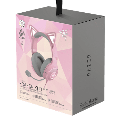 Razer - Kraken Kitty V2 Wired Gaming Headset with Chroma RGB Lighting - Quartz