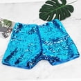 thumbnail image 5 of MIASHUI Court Style Fashion Metal Sequin Stretch Waistband Slim Fit Low Rise Versatile Shorts Sky Blue,L, 5 of 5