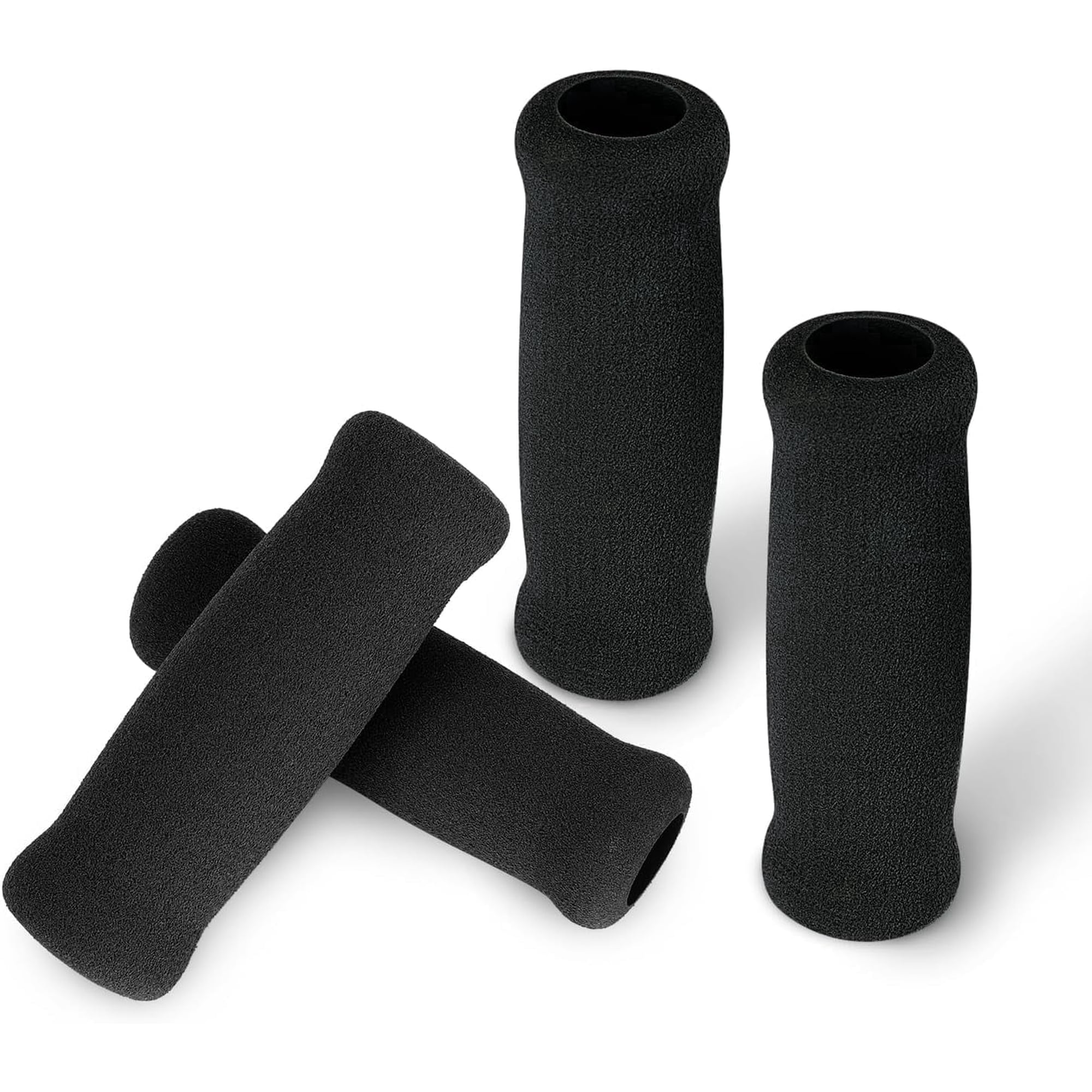 SupreGear Replacement Cane Grip, 0.8-inch Black, 4-Pack for Offset Walking Canes, Mobility Accessory