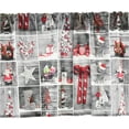 thumbnail image 5 of Violet Linen Seasonal Christmas Splendours Pattern, Polyester, digital print, Collage Different Red, Grey, White Ornaments, 60" x 15", Decorative Window Treatment Rod Pocket Curtain Straight Valance, 5 of 5